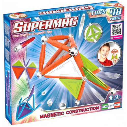 Set de constructie magnetic Supermag - Trendy, 48 piese