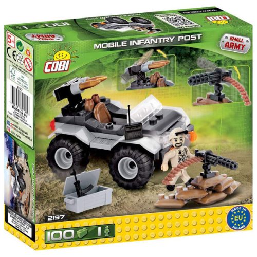 Set de construcții Cobi Small Army, Masinuta armata, 100 piese