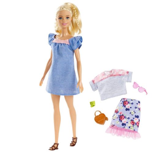 Papusa Barbie Fashionistas - Barbie blonda, cu 2 tinute, FRY79