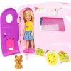 Set de joaca Barbie Family & Friends,  Rulota cu accesorii si papusa Chelsea