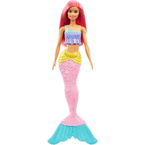 Papusa Barbie, Dreamtopia, sirena cu par roz, GGC09, 29cm