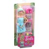 Papusa Barbie wellness blonda, o zi la SPA, articulatii mobile, 8 accesorii si catel