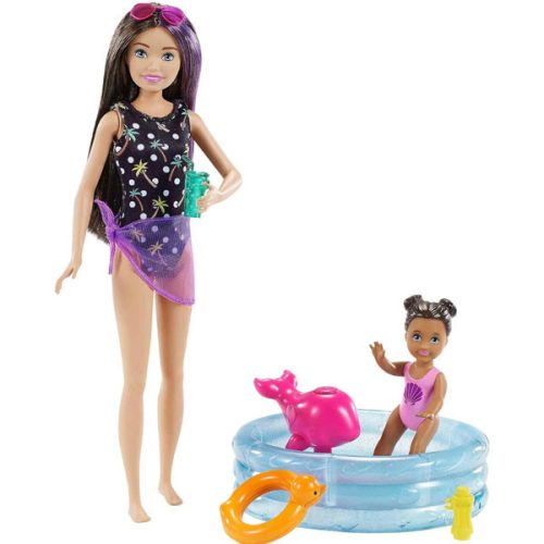 Papusa Barbie, Skipper Babysitter, in piscina, GRP39, 29cm