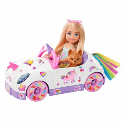 Set de joaca Barbie - Papusa Chelsea si masinuta unicorn