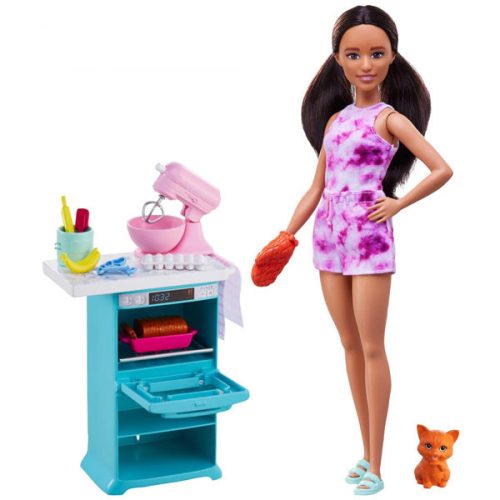 Set de joaca Barbie, papusa cu accesorii pentru gatit, HCD44