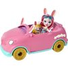 Set de joaca Enchantimals, Bunny Car Bree Bunny cu masina si 10 accesorii,, HCF85