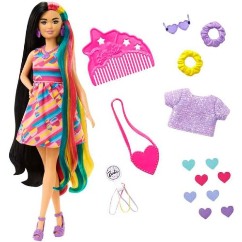 Papusa Barbie Totally Hair, par colorat, 15 accesorii, HCM90, 29cm
