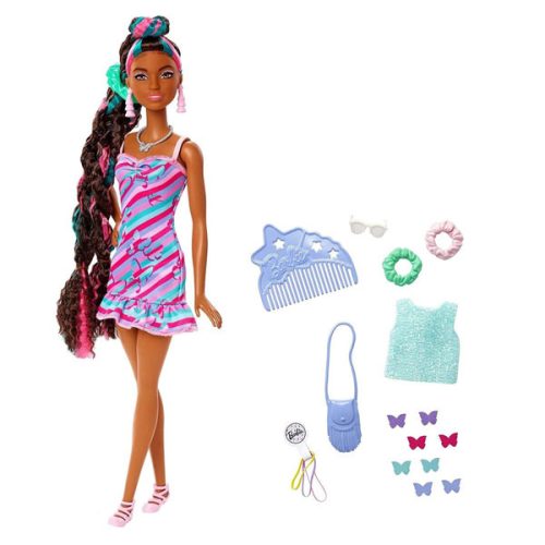 Papusa Barbie Totally Hair, par extra lung, 15 accesorii, HCM91, 29cm