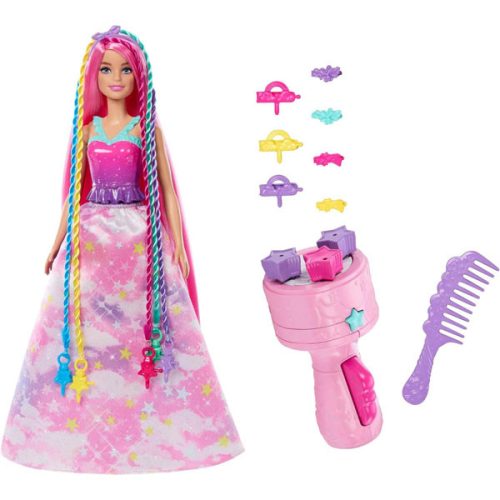 Papusa Barbie Dreamtopia - Twist and style, cu accesorii pentru impletituri